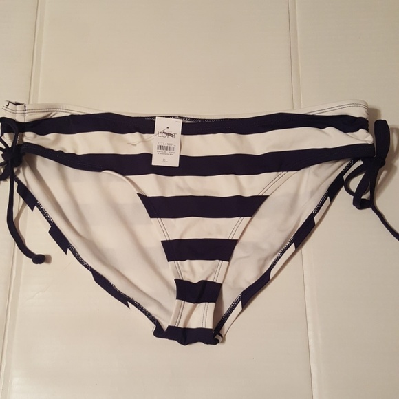 LOFT Other - Nwt Ann Taylor Loft Navy white striped Bikini Bott